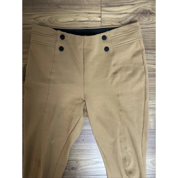 Calvin Klein Pants Tan Camel Ankle Length Button Front Casual Workwear Size M - Picture 3 of 7